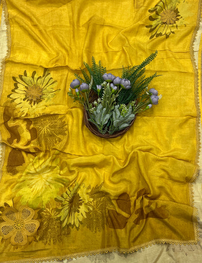 612A Cotton Yellow Suit Fabric / CKC Cotton Bazaar