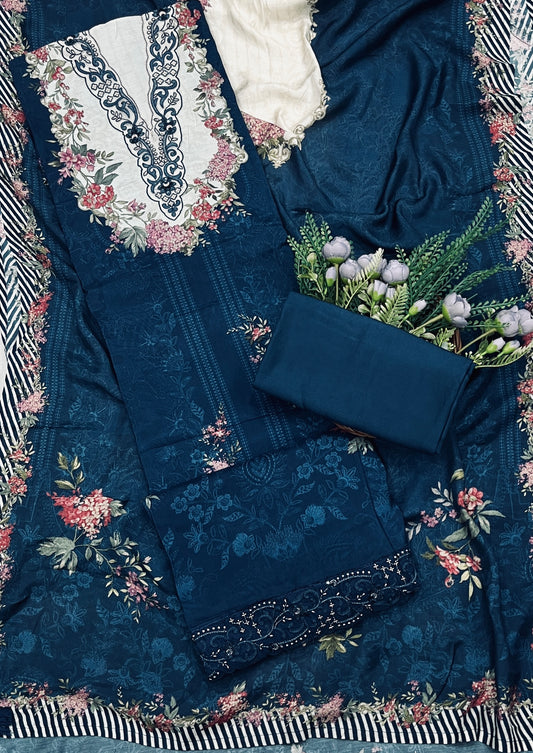 614A Muslin Teal Blue Suit Fabric / CKC Muslin Suits