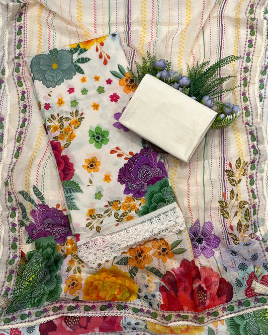 610A Cotton Cream Suit Fabric / CKC Cotton Bazaar
