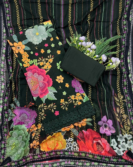 609A Cotton Dark Green Suit Fabric / CKC Cotton Bazaar