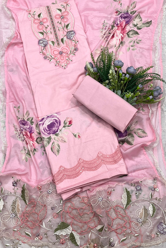 691A Cotton Light Peach Suit Fabric / CKC Cotton Bazaar