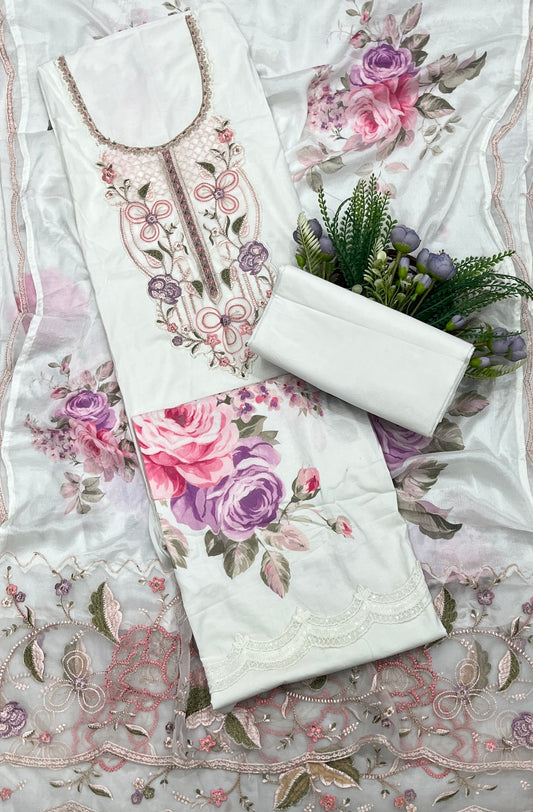 692A Cotton Cream Suit Fabric / CKC Cotton Bazaar