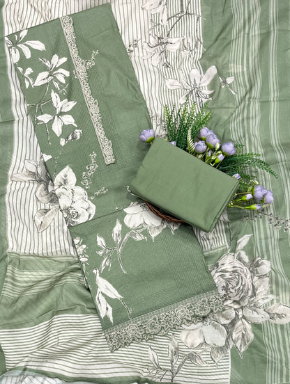 684A Cotton Green Suit Fabric / CKC Cotton Bazaar