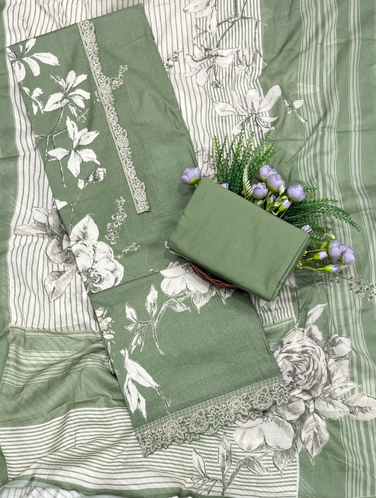 684A Cotton Green Suit Fabric / CKC Cotton Bazaar