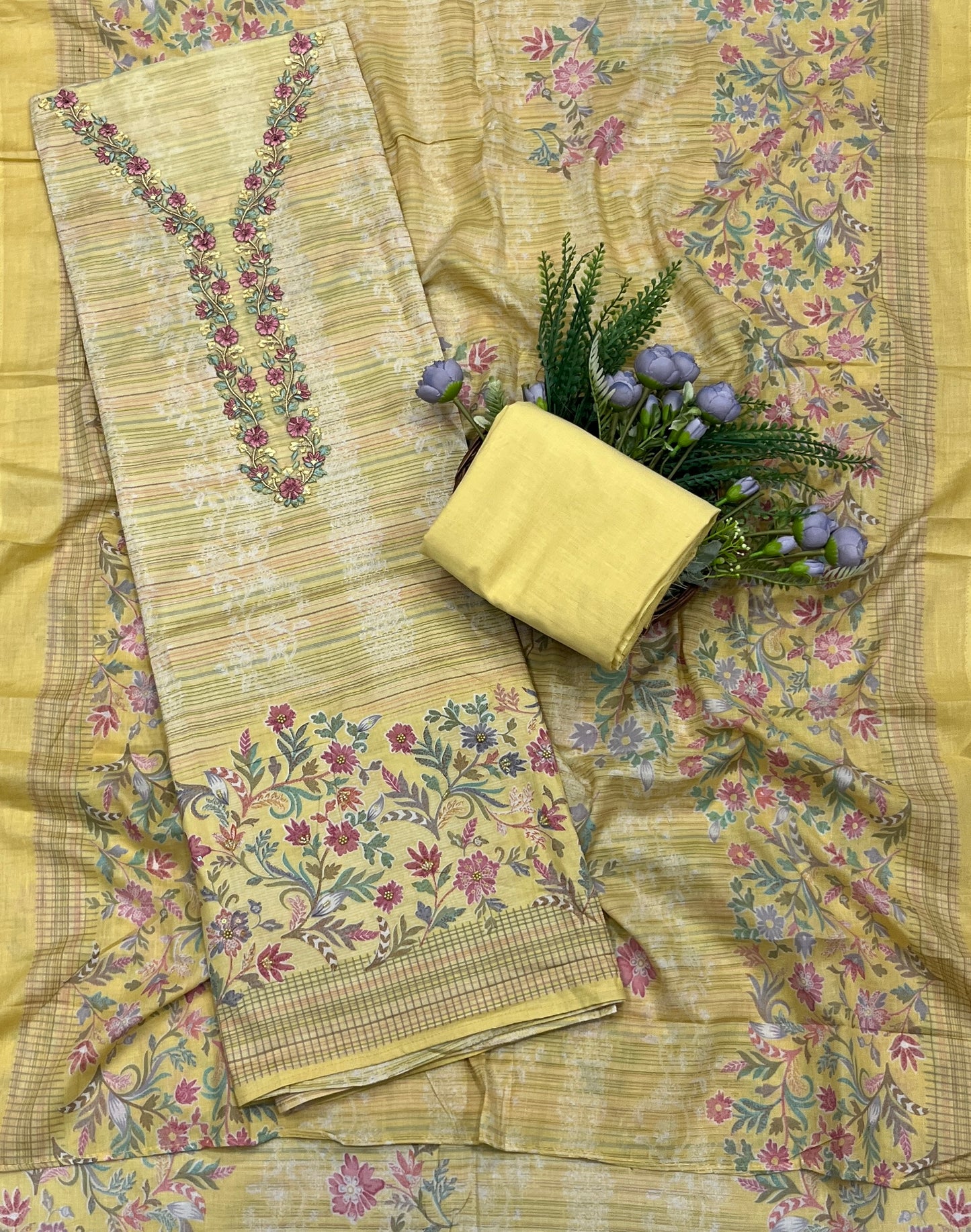 775A Cotton Lemon Suit Fabric / CKC Cotton Bazaar