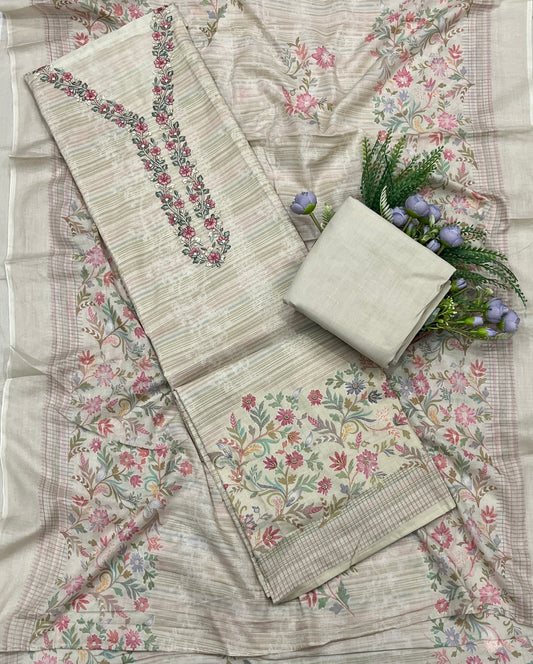 773A Cotton Beige Suit Fabric / CKC Cotton Bazaar