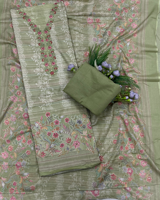 772A Cotton Pista Green Suit Fabric / CKC Cotton Bazaar
