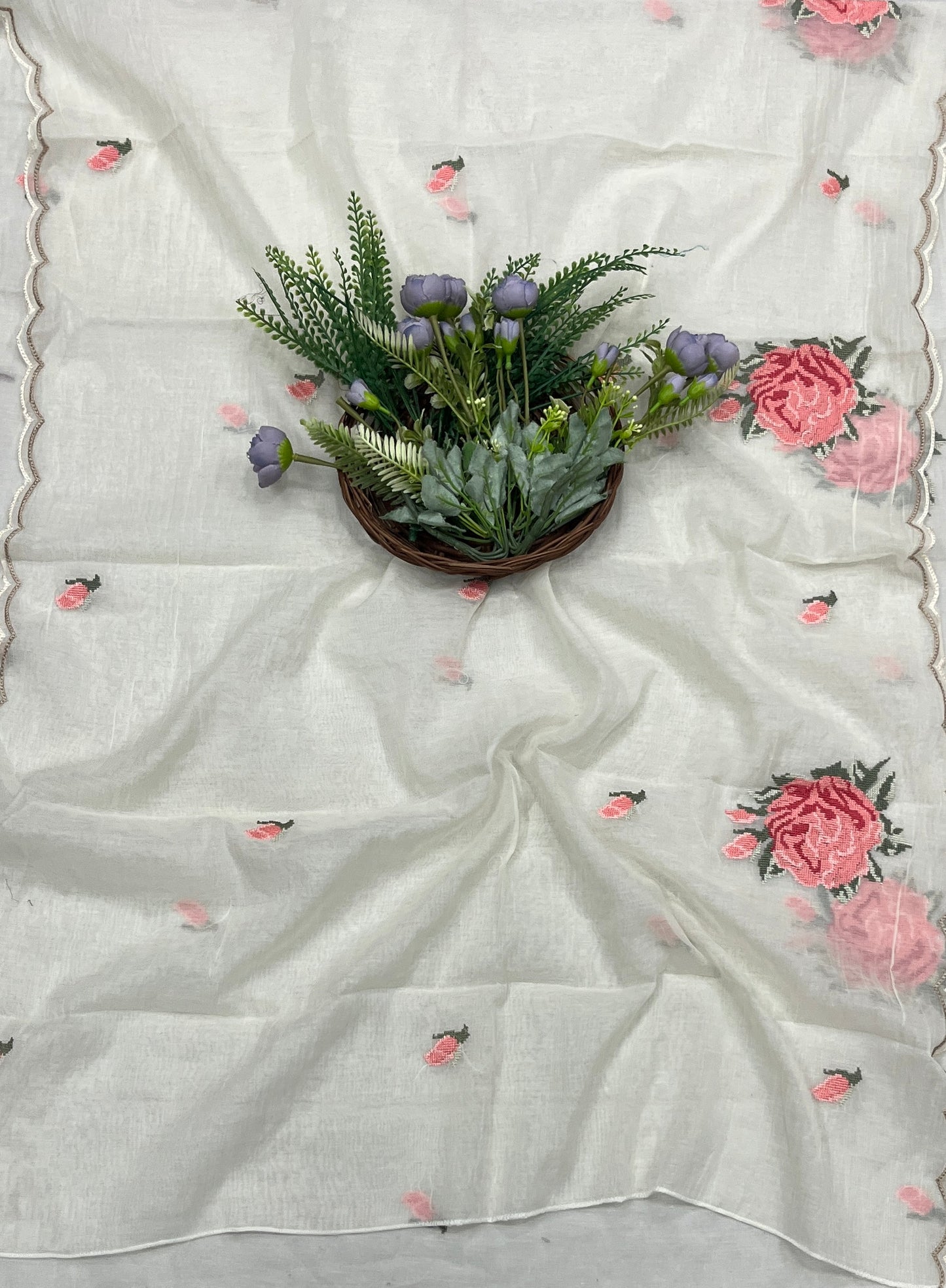 713A Mul Cotton Cream Suit Fabric/ CKC Mul Cotton