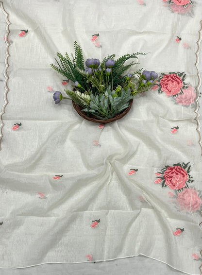 713A Mul Cotton Cream Suit Fabric/ CKC Mul Cotton