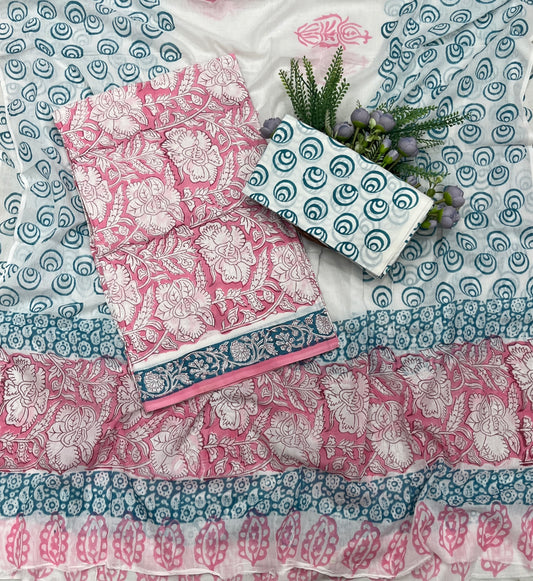 707A Cotton Pink Suit Fabric / CKC Cotton Bazaar