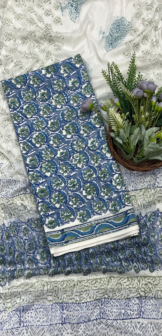 711A Cotton Blue Suit Fabric / CKC Cotton Bazaar