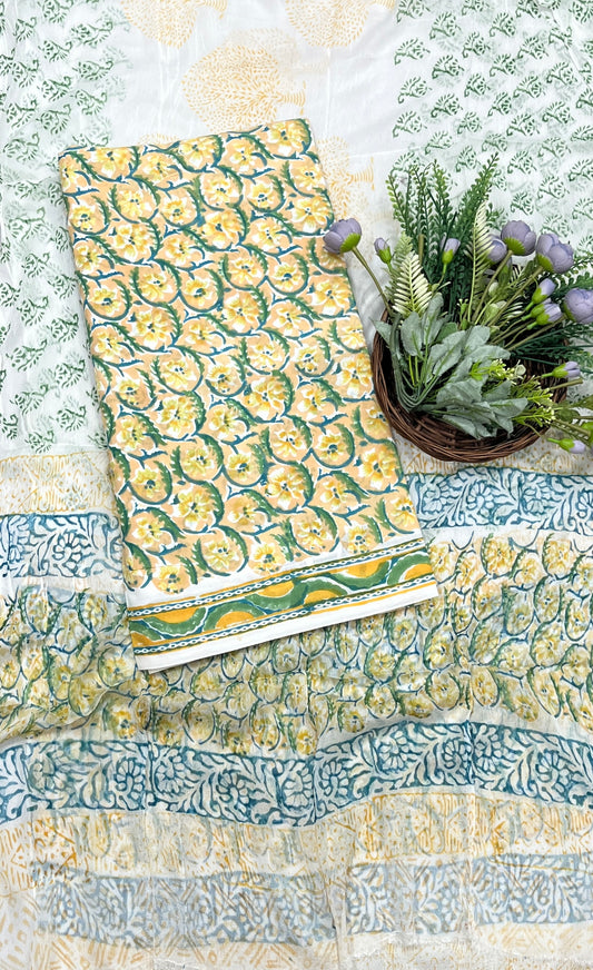 710A Cotton Yellow Suit Fabric / CKC Cotton Bazaar