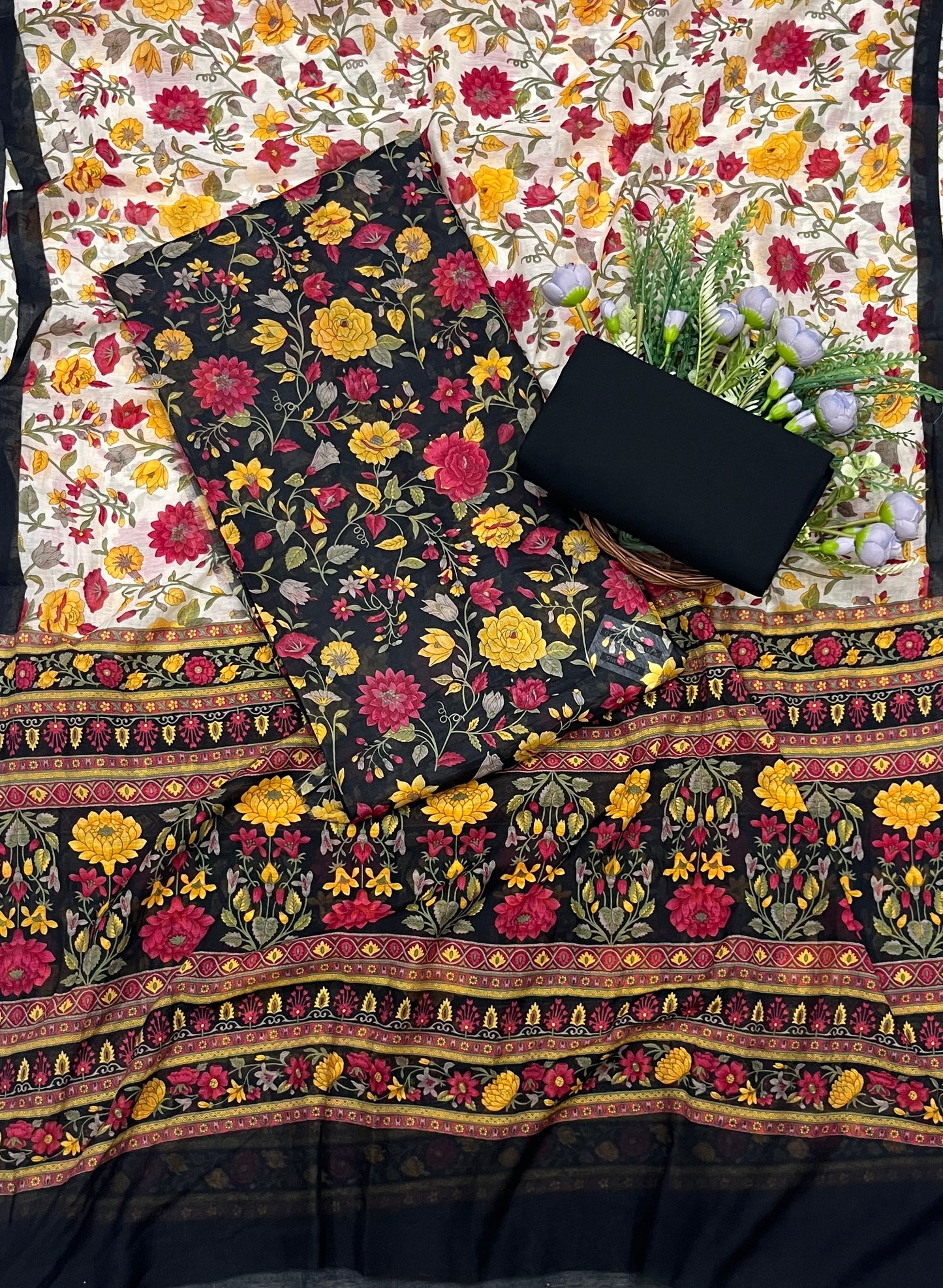 765A Mul Cotton Black Suit Fabric/ CKC Mul Cotton