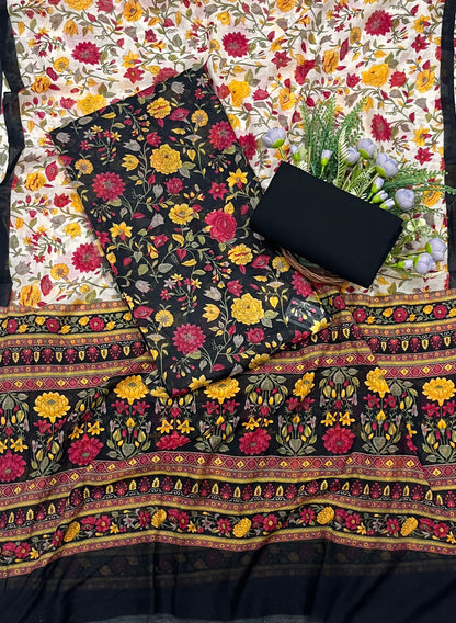 765A Mul Cotton Black Suit Fabric/ CKC Mul Cotton