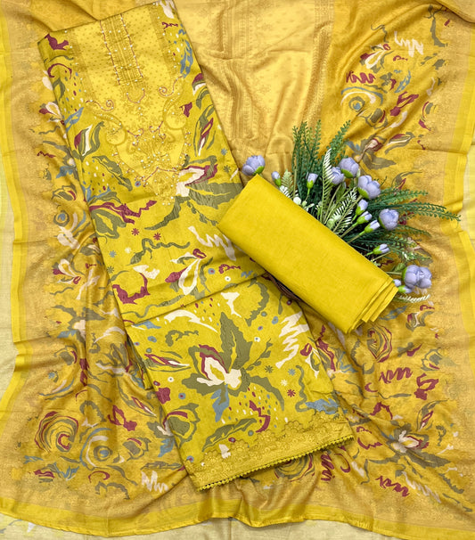 726A Cotton Yellow Suit Fabric / CKC Cotton Bazaar