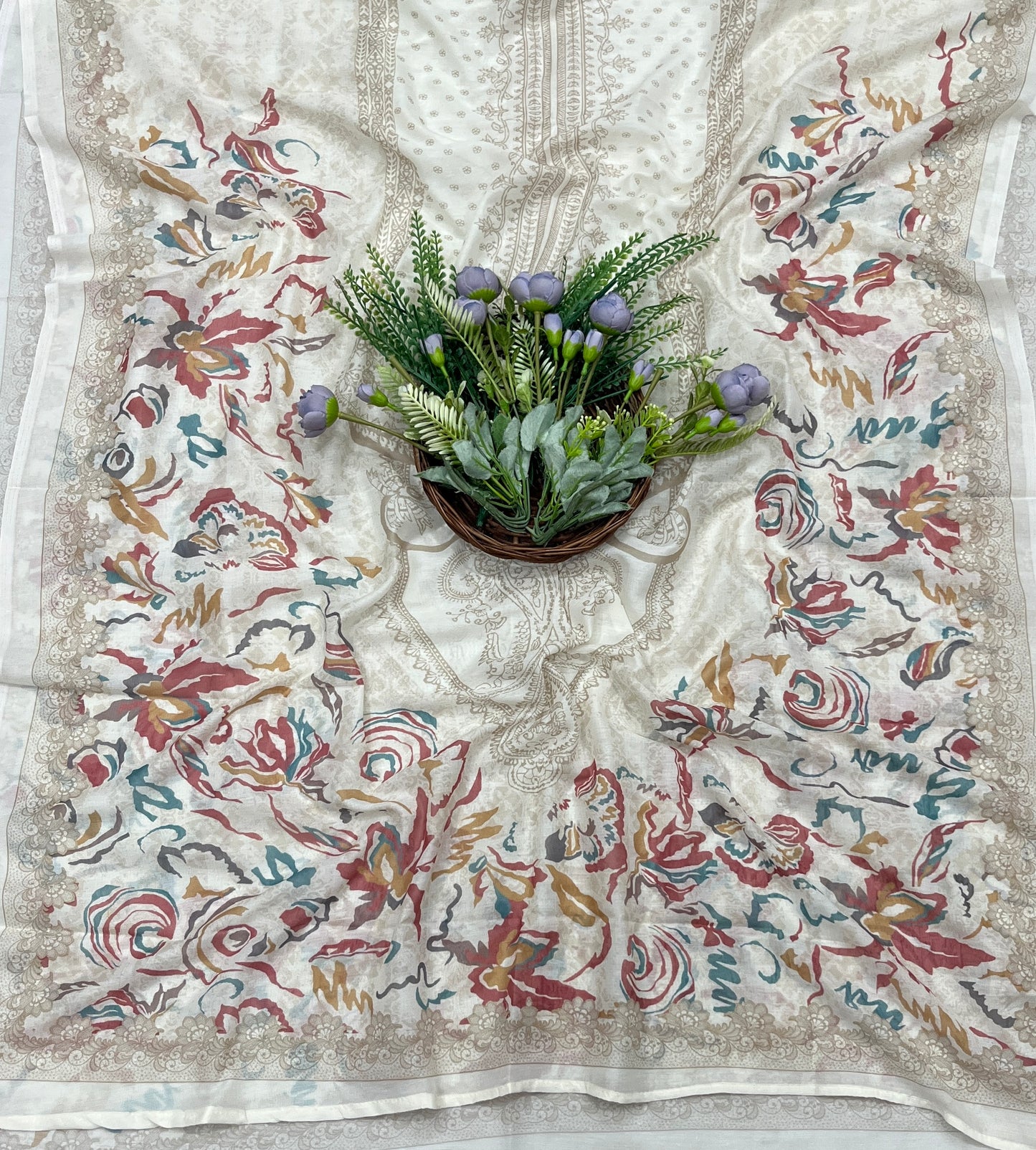 724A Cotton Beige Suit Fabric / CKC Cotton Bazaar