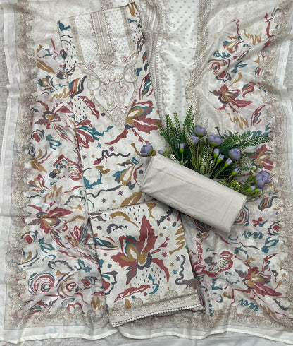 724A Cotton Beige Suit Fabric / CKC Cotton Bazaar