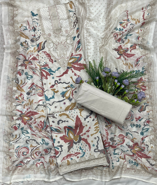 724A Cotton Beige Suit Fabric / CKC Cotton Bazaar
