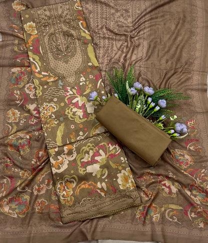 727A Cotton Brown Suit Fabric / CKC Cotton Bazaar