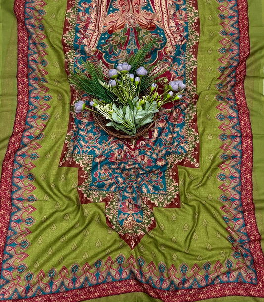 741A Cotton Green Suit Fabric / CKC Cotton Bazaar