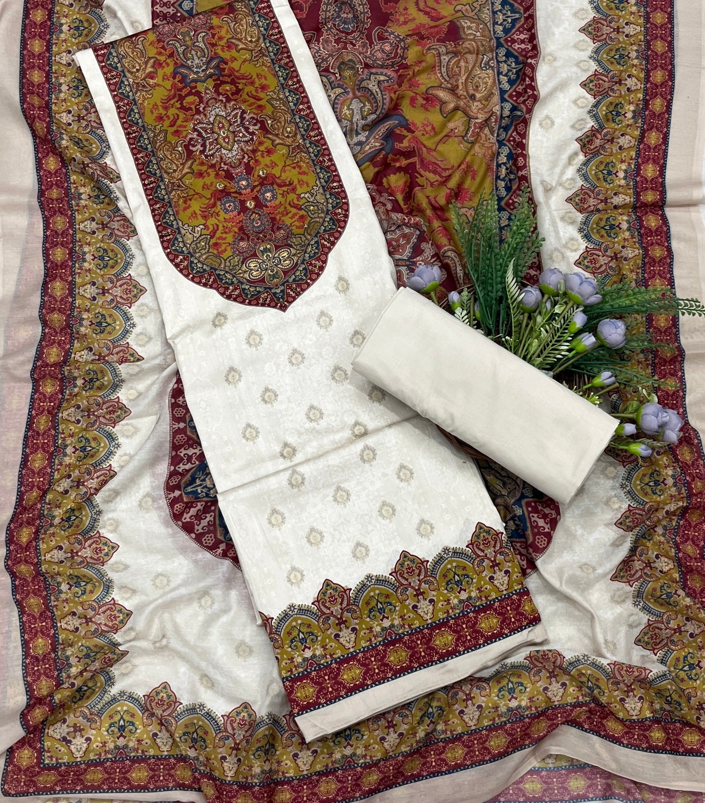740A Cotton White Suit Fabric / CKC Cotton Bazaar