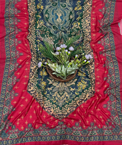 739A Cotton Red Suit Fabric / CKC Cotton Bazaar