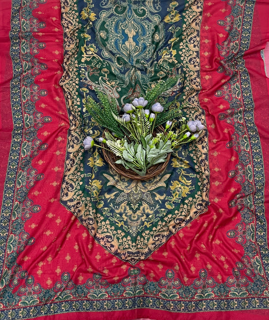 739A Cotton Red Suit Fabric / CKC Cotton Bazaar