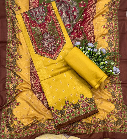 737A Cotton Yellow Suit Fabric / CKC Cotton Bazaar