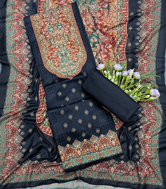 736A Cotton Black Suit Fabric / CKC Cotton Bazaar
