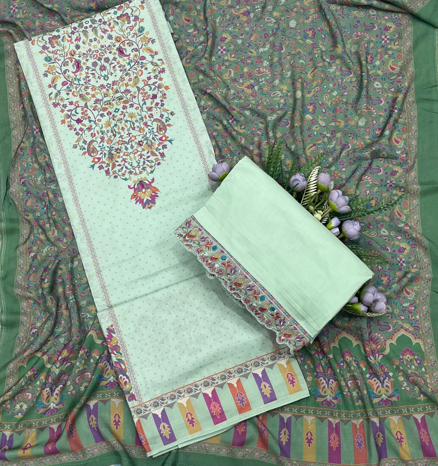 760A Cotton Sea Green Suit Fabric / CKC Cotton Bazaar