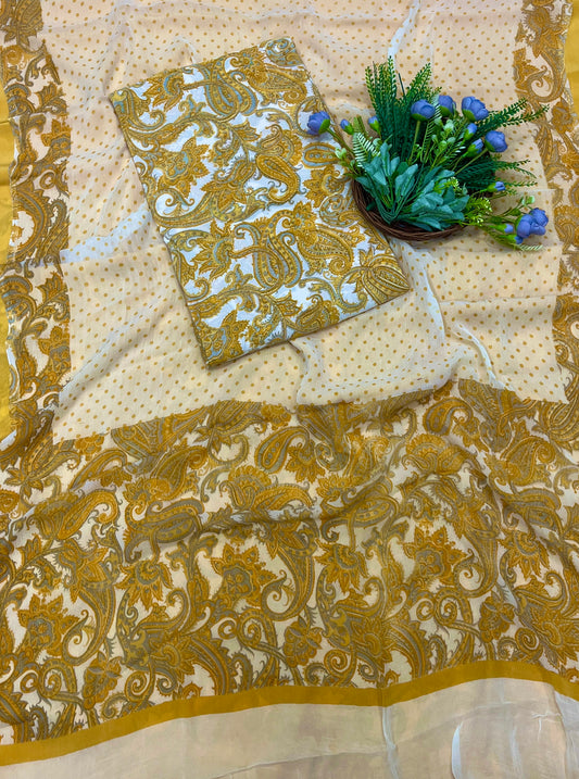 762A Crepe Yellow Suit Fabric / CKC Crepe Suits