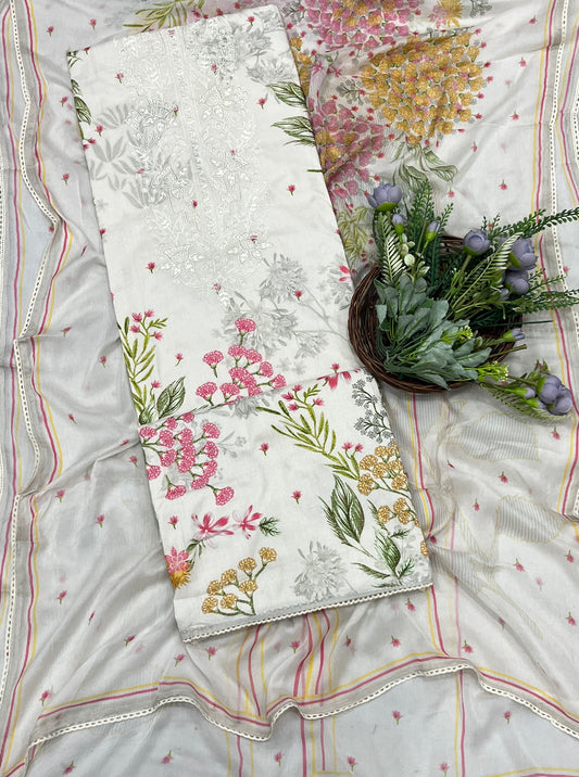 800A Cotton Cream Suit Fabric / CKC Cotton Bazaar