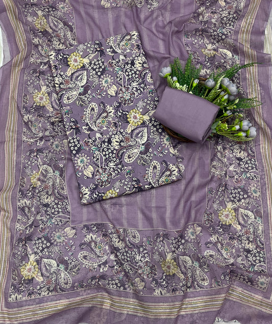 802A Cotton Lilac Suit Fabric / CKC Cotton Bazaar