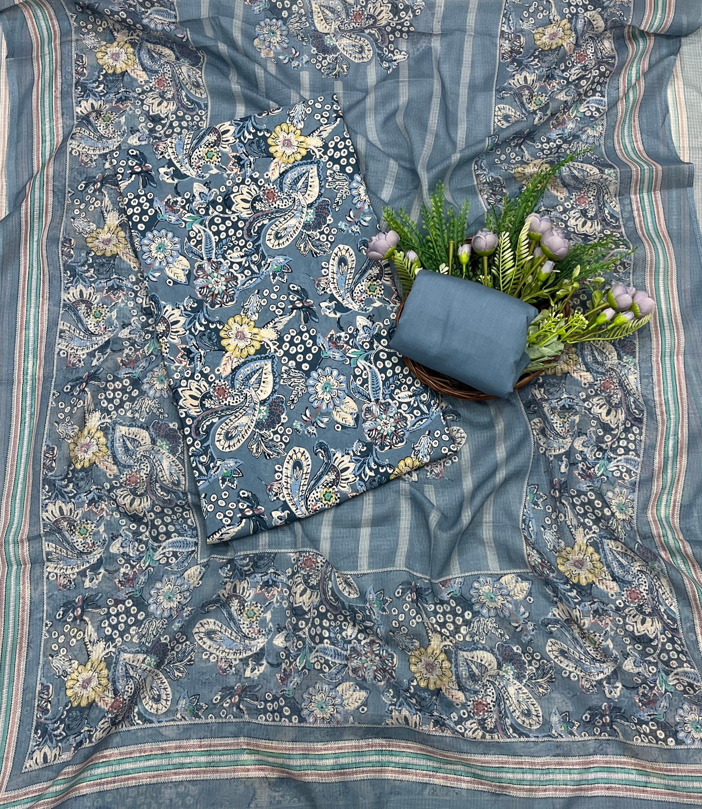 801A Cotton Grey Suit Fabric / CKC Cotton Bazaar