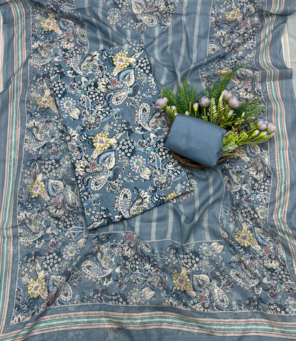 801A Cotton Grey Suit Fabric / CKC Cotton Bazaar