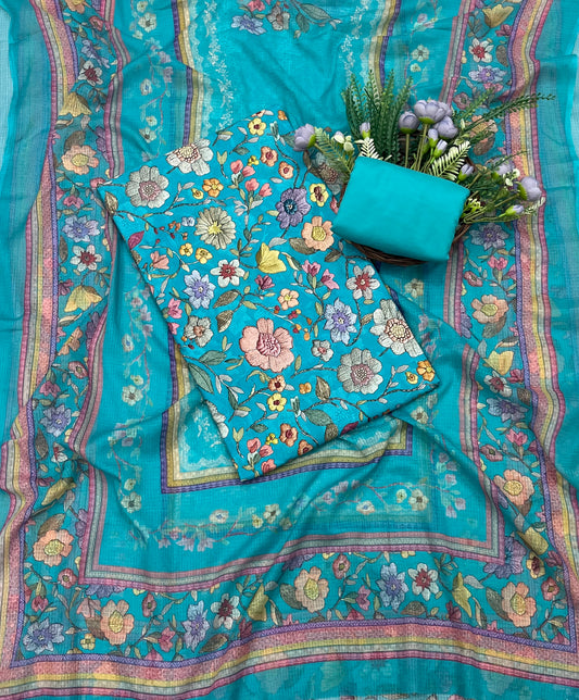 796A Cotton Sea Blue Suit Fabric / CKC Cotton Bazaar