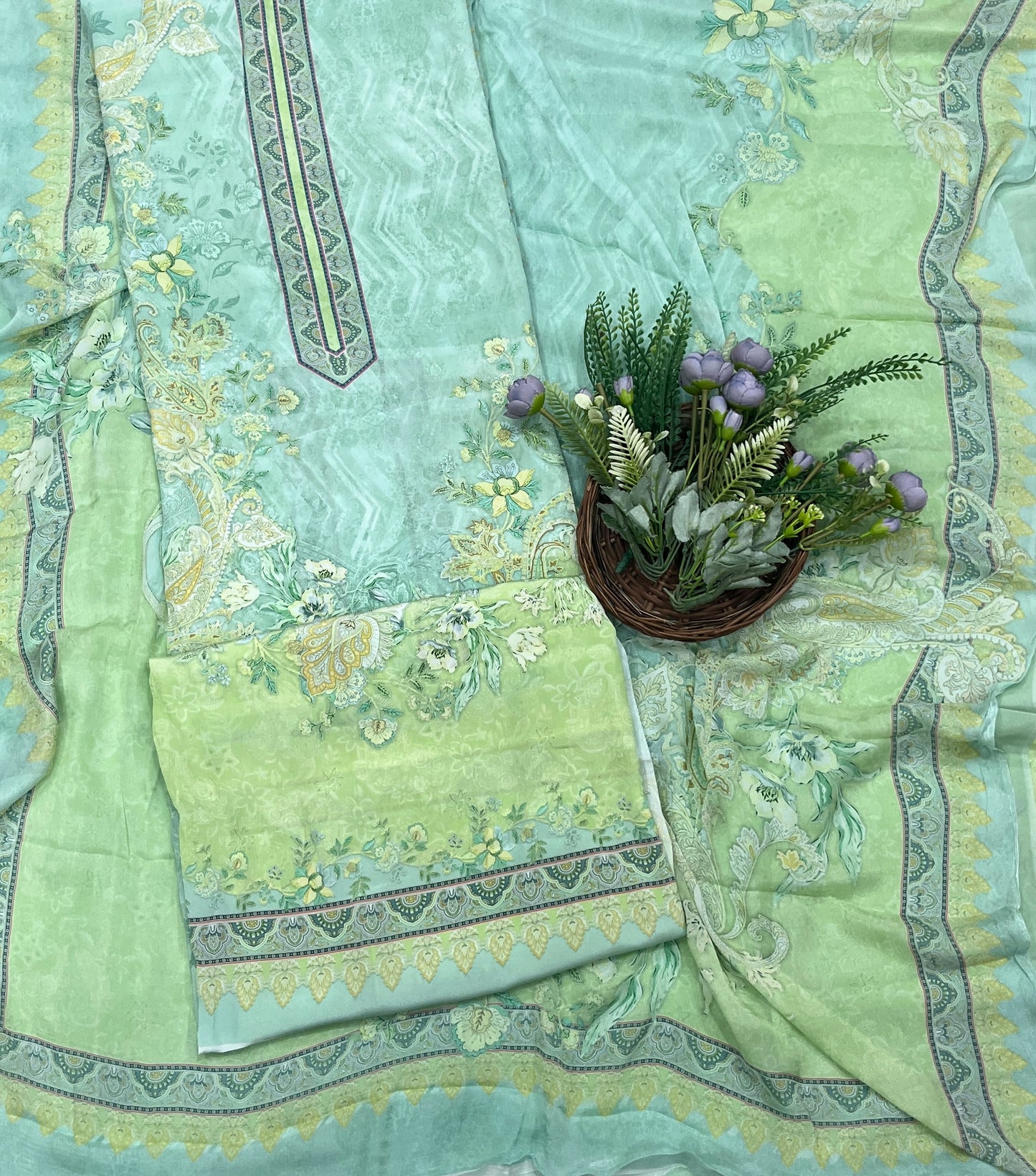 806A Crepe Sea Blue Suit Fabric / CKC Crepe Suits