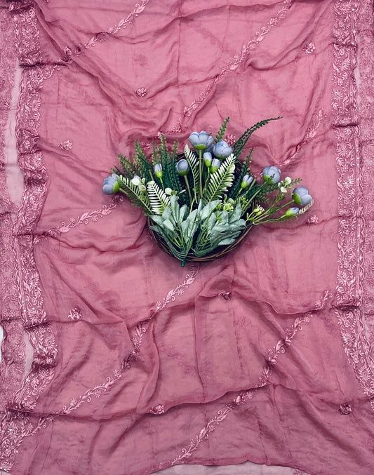 785A Lakhnavi Organza Dusty Purple Suit Fabric / CKC Lakhnavi Suits