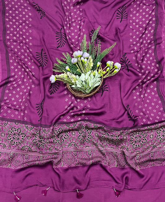 838A Modal Cotton Wine Suit Fabric / CKC Jaipuri Suits