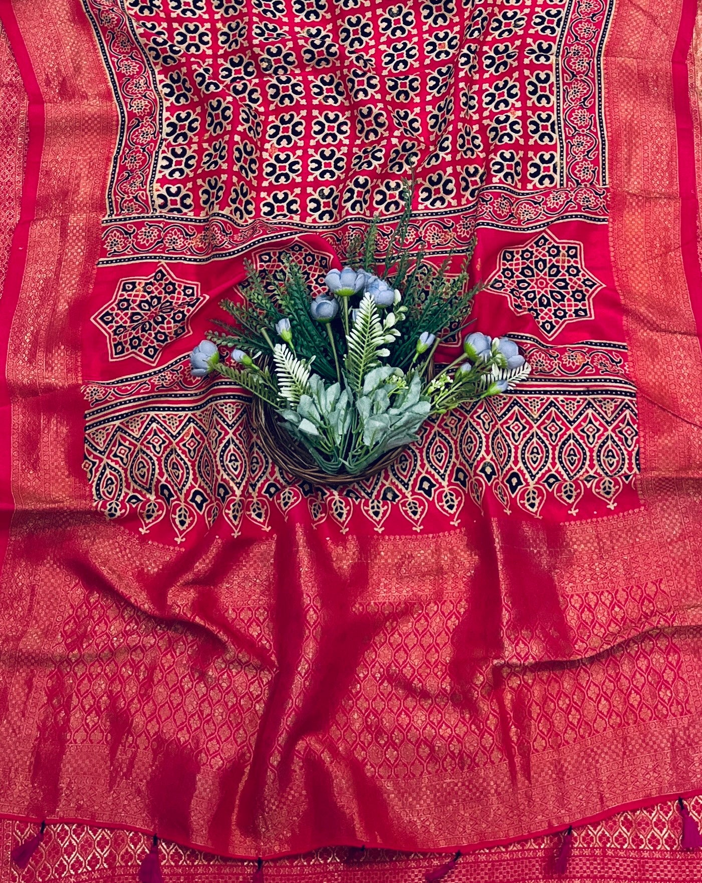 876A Dola Silk Carrot Red Suit Fabric/ CKC Partywear Collection