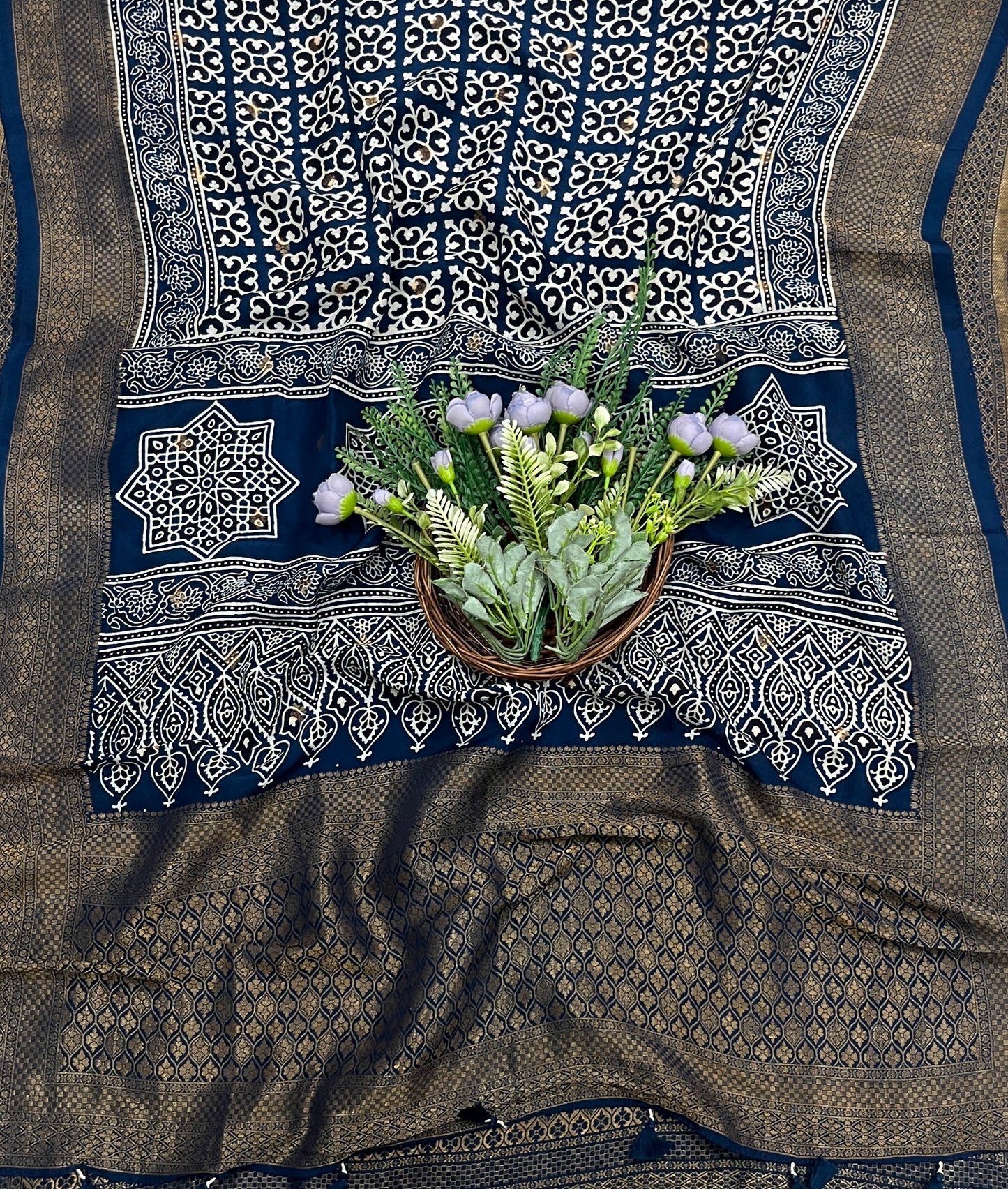878A Dola Silk Blue Suit Fabric/ CKC Partywear Collection