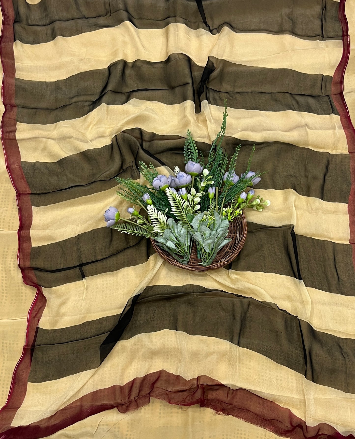 834A Crepe Soil With Black Suit Fabric/ CKC Crepe Suits