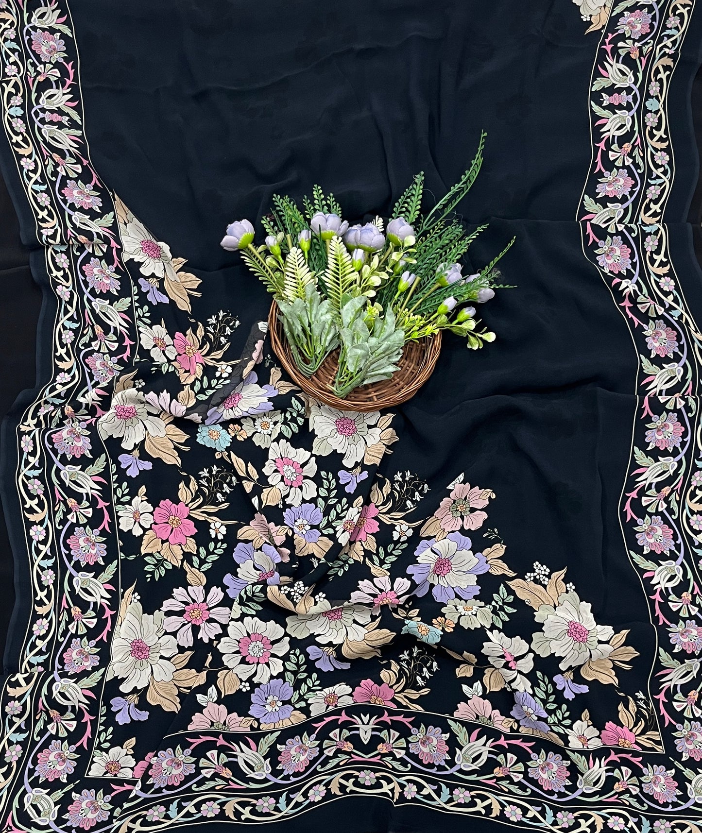 832A Georgette Black Suit Fabric / CKC Georgette Suits