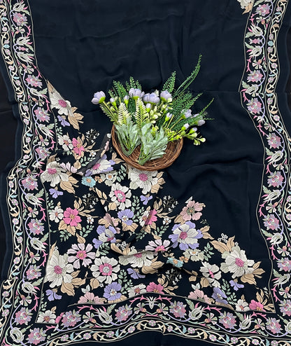 832A Georgette Black Suit Fabric / CKC Georgette Suits