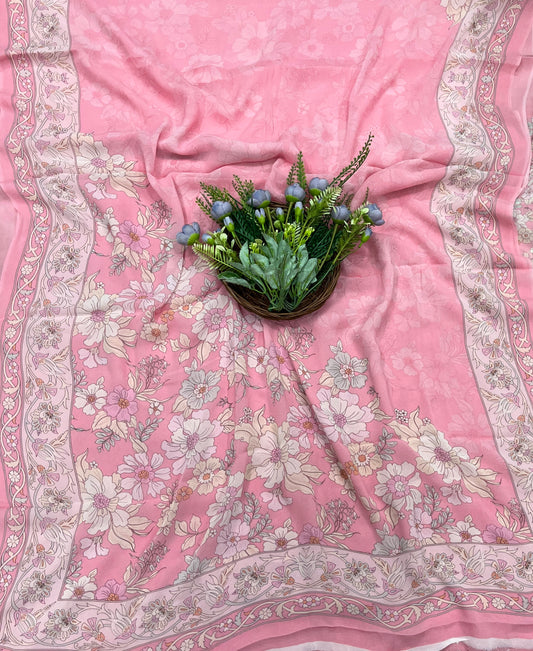 831A Georgette Pink Suit Fabric / CKC Georgette Suits