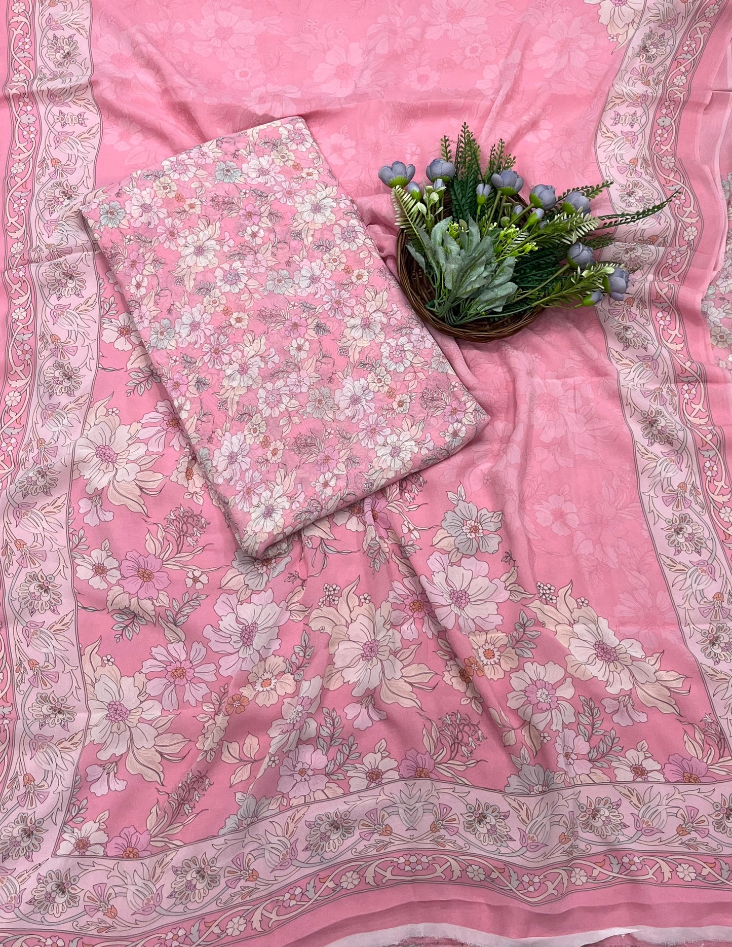831A Georgette Pink Suit Fabric / CKC Georgette Suits