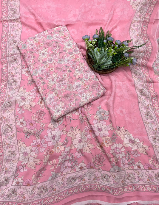831A Georgette Pink Suit Fabric / CKC Georgette Suits