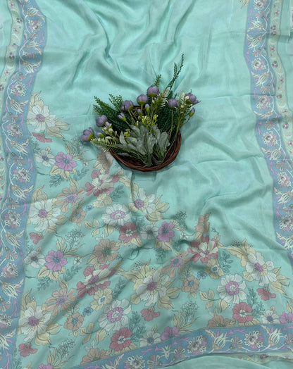 833A Georgette Sea Green Suit Fabric / CKC Georgette Suits