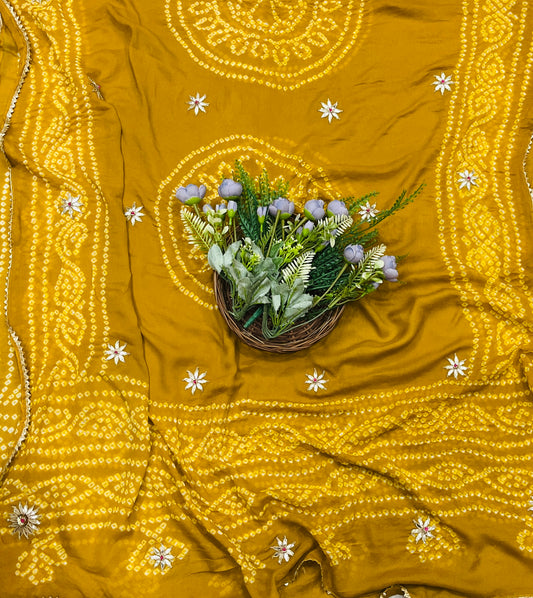 782A Pure Chinon Musturd Suit Fabric / CKC Jaipuri Suits