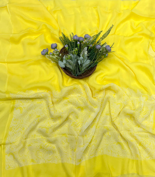 840A Chiffon Yellow Suit Fabric / CKC Chiffon Suits